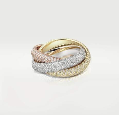 Bague or gris, or rose et or blanc, sertis de diamants, Cartier 