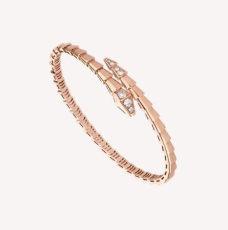 Bracelet en or rose pavé de diamants, Bulgari 