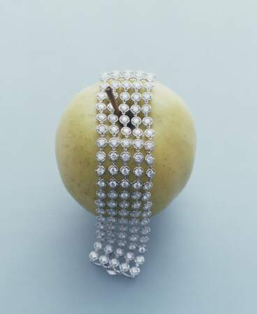 Bracelet Palmyre en or blanc serti de diamants Van Cleef & Arpels.
