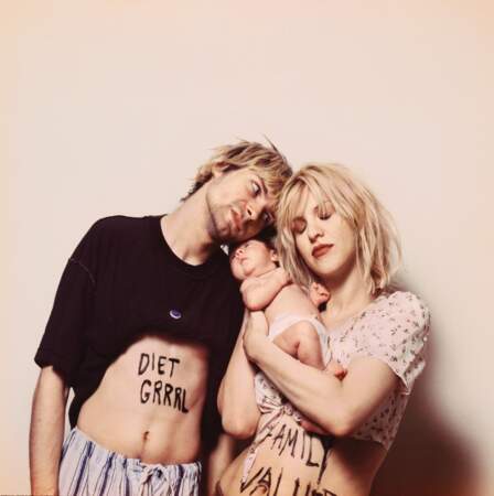 Kurt Cobain, Courtney Love et leur fille Frances Bean