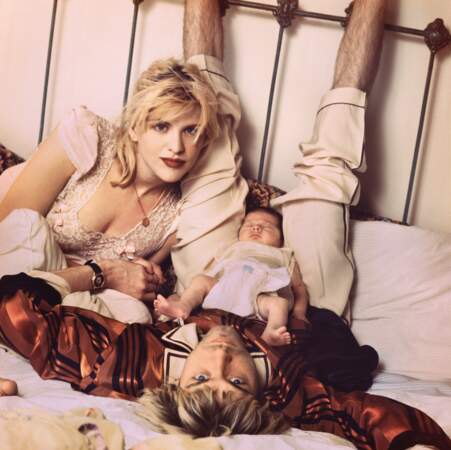 Kurt Cobain, Courtney Love et leur fille Frances Bean