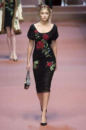 Gigi Hadid au défilé Dolce & Gabbana 