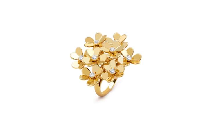 Tendance Flower Power : Bague en or jaune et diamants, Van Cleef & Arpels, prix sur demande